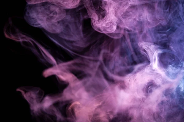 Thick Pink Purple Smoke Black Isolated Background Background Smoke Vap — Stock Photo, Image