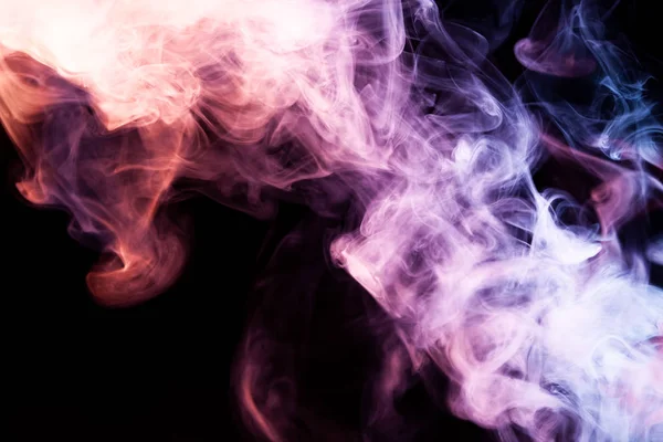 濃い青 ピンク 紫黒の孤立した背景に煙 Vap の煙から背景 — ストック写真