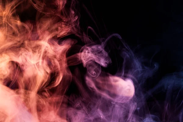 Red Anad Purple Cloud Smoke Black Isolated Backgroun — Stock Photo, Image