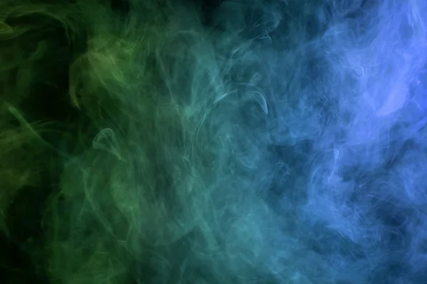 Cloud Green Blue Smoke Black Isolated Background Background Smoke Vap — Stock Photo, Image