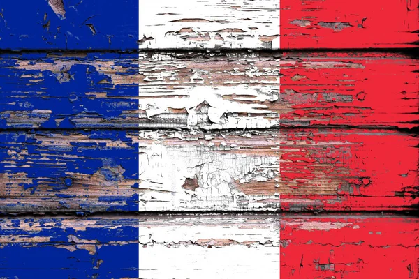 National Flag France Dull Wooden Background — Stock Photo, Image