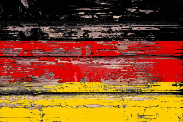 Bandera Nacional Alemania Sobre Fondo Madera Opaco — Foto de Stock