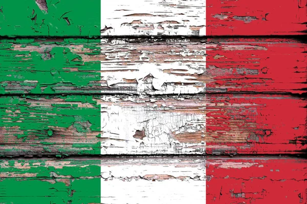 National Flag Italy Dull Wooden Background — Stock Photo, Image