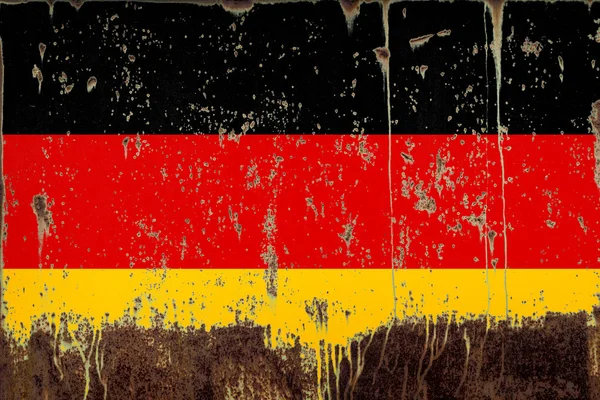 National Flag Germany Rusty Metal Texture — Stock Photo, Image