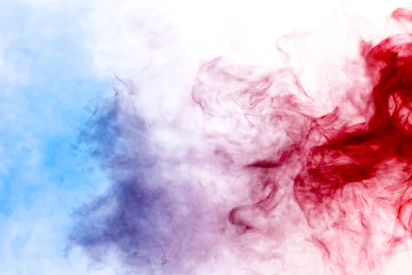 Felhő Piros Kék Füst Elszigetelt Fekete Háttéren Háttérben Füst Vap — Stock Fotó