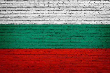 Bulgaristan Ulusal bayrak bir tuğla zemin üzerine