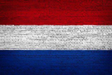 Hollanda Ulusal bayrak bir tuğla zemin üzerine