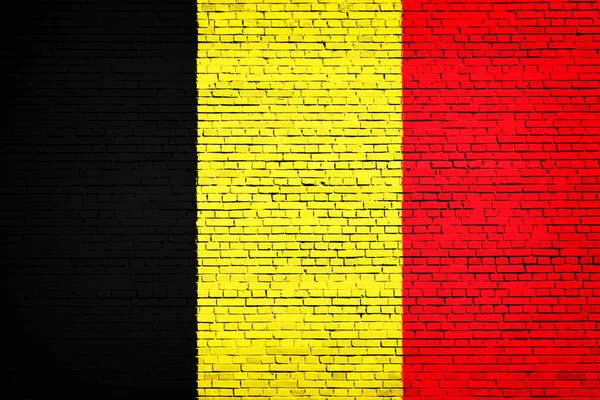 Belçika Ulusal Bayrak Bir Tuğla Zemin Üzerine — Stok fotoğraf