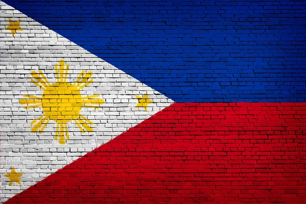 National Flag Philippines Brick Background — Stock Photo, Image