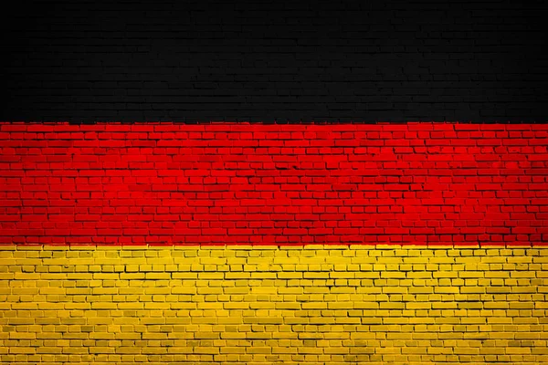 Εθνική Σημαία Της Γερμανίας Φόντο Τούβλο — Φωτογραφία Αρχείου