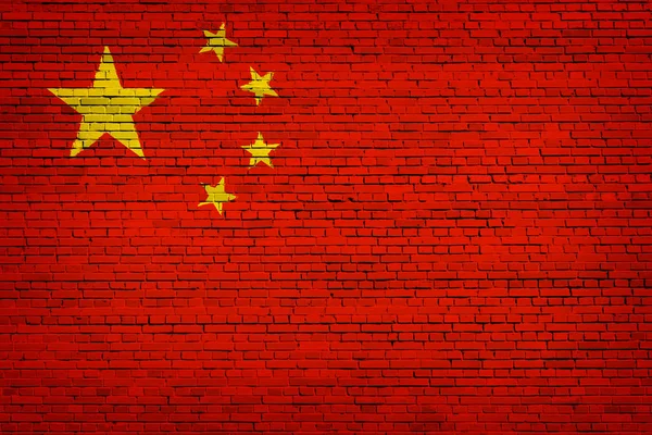 National Flag China Brick Background — Stock Photo, Image