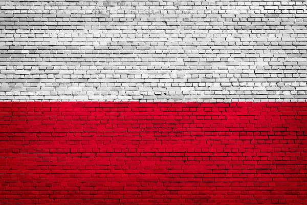 Polonya ulusal bayrak bir tuğla zemin üzerine