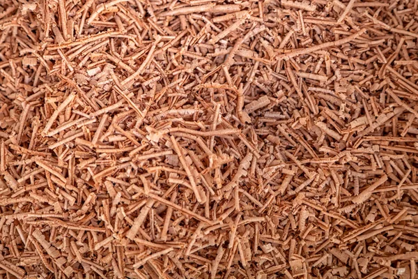 Nahaufnahme Von Holzsägemehl Textur Der Braunen Feilen — Stockfoto