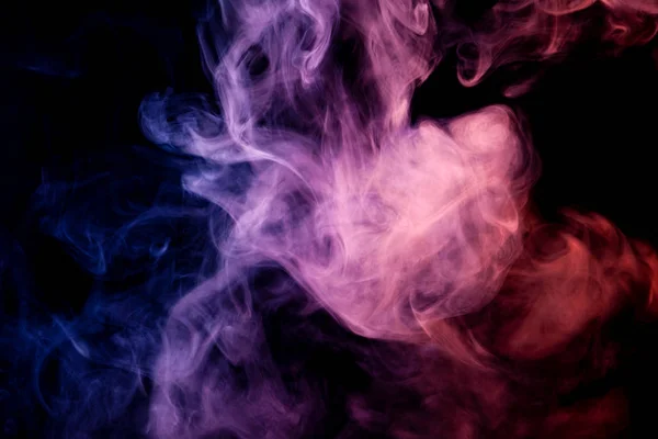 Humo Denso Multicolor Colores Rosa Azul Púrpura Sobre Fondo Negro — Foto de Stock