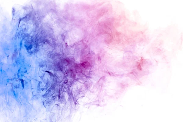 Dikke Blauw Roze Paars Rook Een Afgelegen Witte Achtergrond Achtergrond — Stockfoto