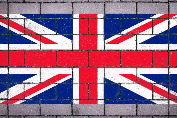 Bandiera Nazionale Del Regno Unito Sullo Sfondo Uno Sfondo Pietra — Foto Stock