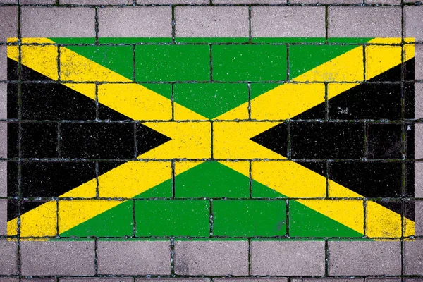 배경으로 자메이카의 국기는 이끼로 — 스톡 사진