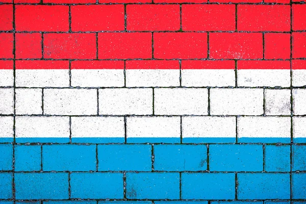Bandera Nacional Luxemburgo Sobre Fondo Piedra Cubierto Musgo —  Fotos de Stock