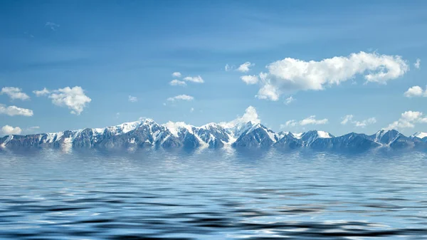 Una Vista Del Paisaje Hermosas Montañas Altas Cubiertas Hielo Nieve — Foto de Stock