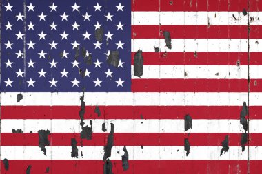 ABD ulusal bayrak eski bir mettale arka plan üzerinde soyulması boya ile kaplı