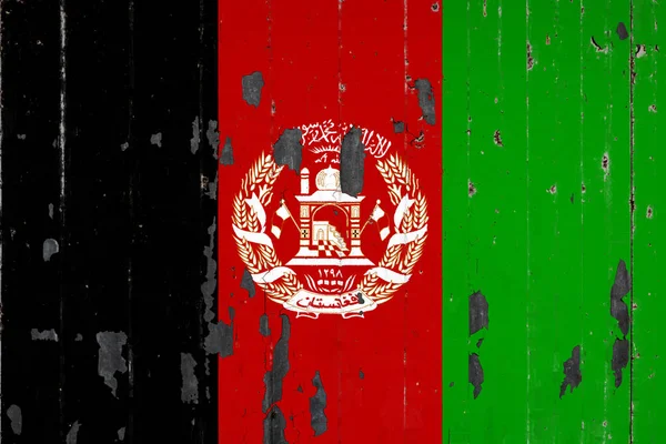 Bandera Nacional Afganistán Fondo Viejo Cuento Metal Cubierto Con Pintura — Foto de Stock