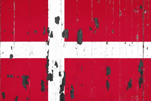 Mettale의 배경에 덴마크의 국기는 페인트로 — 스톡 사진