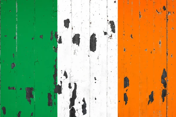 Bandera Nacional Irlanda Fondo Viejo Cuento Metal Cubierto Con Pintura — Foto de Stock