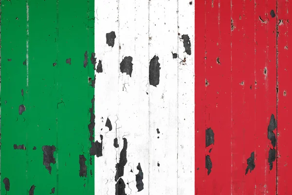 National Flag Italy Background Old Mettale Covered Peeling Paint — Stock Photo, Image