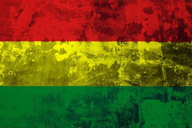 Ulusal bayrağını Bolivya'nın arka planını duvar eski soyulması boya ile kaplı