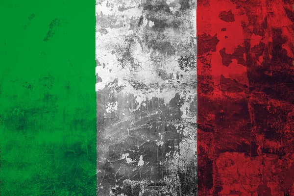 National Flag Italy Background Old Wall Covered Peeling Paint — Stock Photo, Image