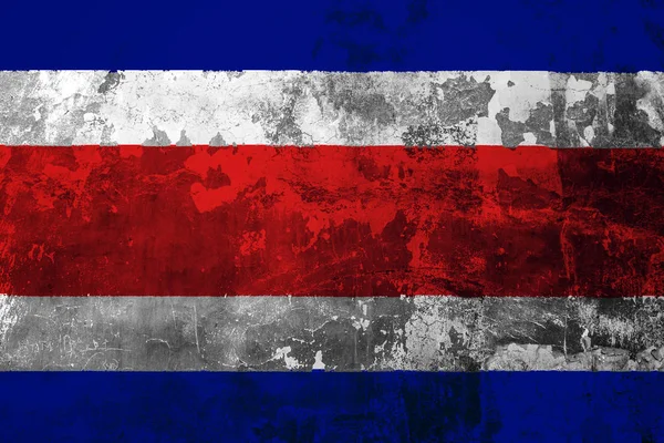 Bandera Nacional Costa Rica Fondo Vieja Pared Cubierta Con Pintura —  Fotos de Stock