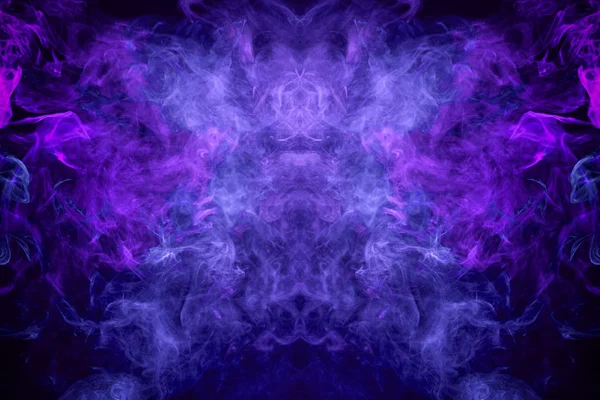 Fantezi elbise için baskı: t-shirtler, tişörtü. Kalın renkli duman mor, mavi renkler bir kafatası, canavar, dragon siyah Yalıtılmış zemin şeklinde duman. Vap duman arka plan