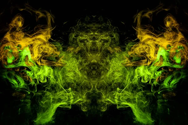 Fantasy Print Clothes Shirts Sweatshirts Green Yellow Cloud Smoke Form — Stock Photo, Image