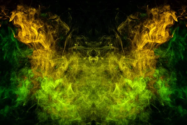 Fantasieprint Für Kleidung Shirts Sweatshirts Farbenfroher Gelber Und Grüner Rauch — Stockfoto