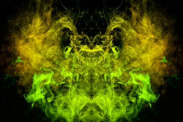 Fantasieprint Für Kleidung Shirts Sweatshirts Farbenfroher Gelber Und Grüner Rauch — Stockfoto
