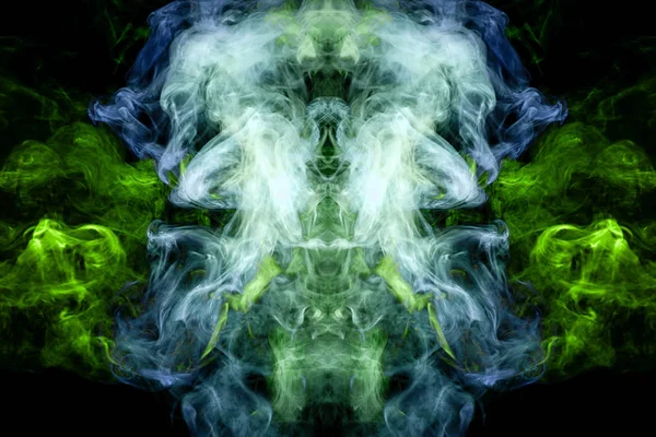 Mocap Para Shirts Fixes Nuvem Fumaça Azul Verde Forma Crânio — Fotografia de Stock