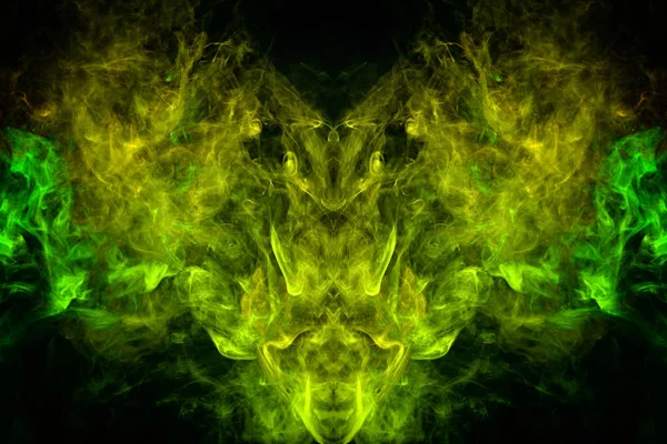 Mocap Für Coole Shirts Wolke Aus Gelbem Und Grünem Rauch — Stockfoto