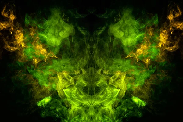 Mocap Hűvös Shirt Sárga Zöld Füst Formájában Koponya Szörnyeteg Sárkány — Stock Fotó