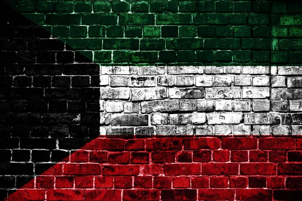 Bandeira Nacional Kuwait Sobre Fundo Tijolo Imagem Conceito Para Kuwait — Fotografia de Stock