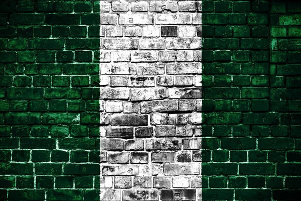 Bandera Nacional Nigeria Sobre Fondo Ladrillo Imagen Conceptual Para Nigeria — Foto de Stock