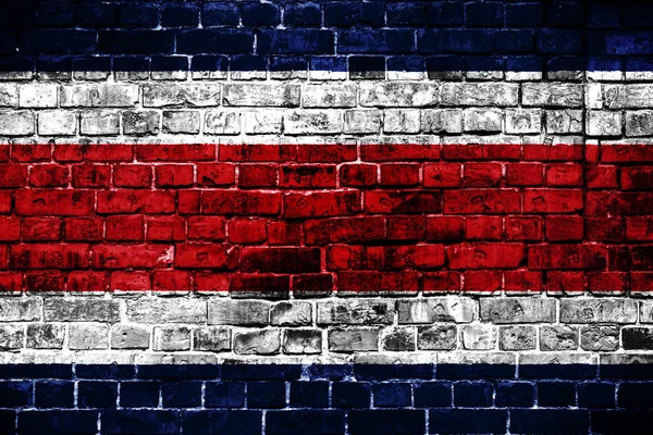 Національний Прапор Коста Ріки Фоні Цегли Концепція Зображення Коста Ріки — стокове фото