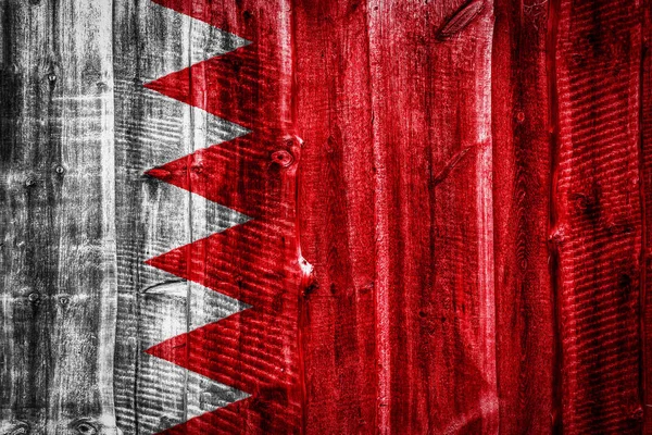 Εθνική Σημαία Του Μπαχρέιν Φόντο Υφή Ξύλινα Φράχτη Τοίχο — Φωτογραφία Αρχείου