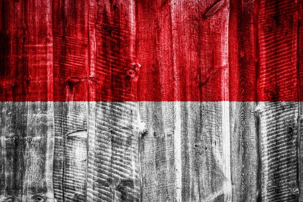 Bandera Nacional Indonesia Sobre Fondo Valla Pared Madera Texturizada —  Fotos de Stock