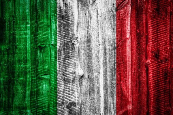 National Flag Italy Textured Wooden Background Fence Wall — Stock Photo, Image