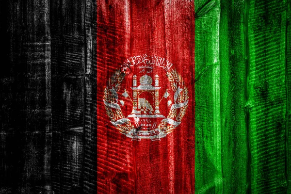 Bandera Nacional Afganistán Sobre Fondo Textural Madera Valla Pared —  Fotos de Stock