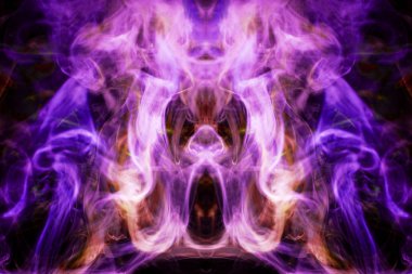 Kalın renkli pembe ve mor duman siyah Yalıtılmış zemin bir kelebek şeklinde. Vape duman kökenli. MoCap cool t-shirt için