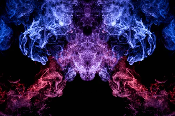 Pink Red Purple Cloud Smoke Black Isolated Background Form Skull — Stock Photo, Image