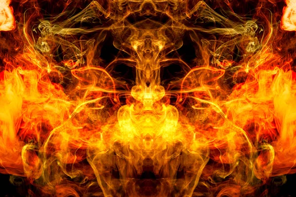 Abstracte Magische Achtergrond Wolk Van Geel Oranje Rook Vorm Van — Stockfoto