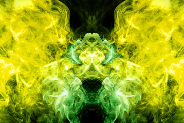 Mocap Für Coole Shirts Dicker Gelber Und Grüner Rauch Form — Stockfoto