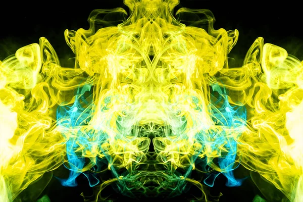 Wolke Aus Grünem Und Gelbem Rauch Form Eines Totenkopfes Monsters — Stockfoto